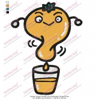 Cartoon Orang Fruit with Juice Embroidery Design 02